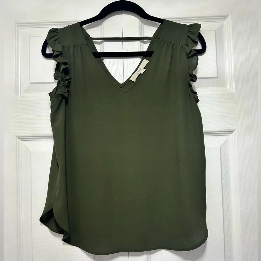 Loft Ruffle Sleeve Top - Picture 1 of 9